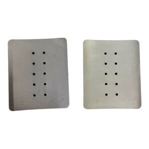 NEW Crate&Barrel Stainless Steel Modern Soap Dish / Set of 2